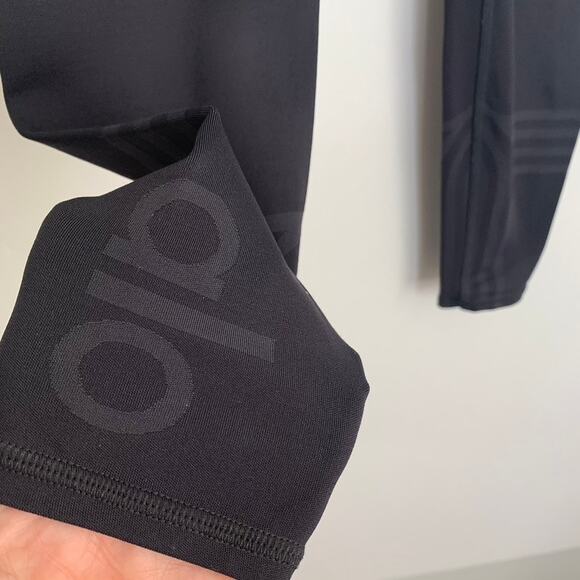 Alo Leggings Grey Black Womens High Rise XS - Picture 8 of 11